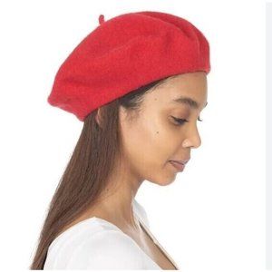 INC INTERNATIONAL CONCEPTS Wool Blend Women's Beret Winter Hat - RED